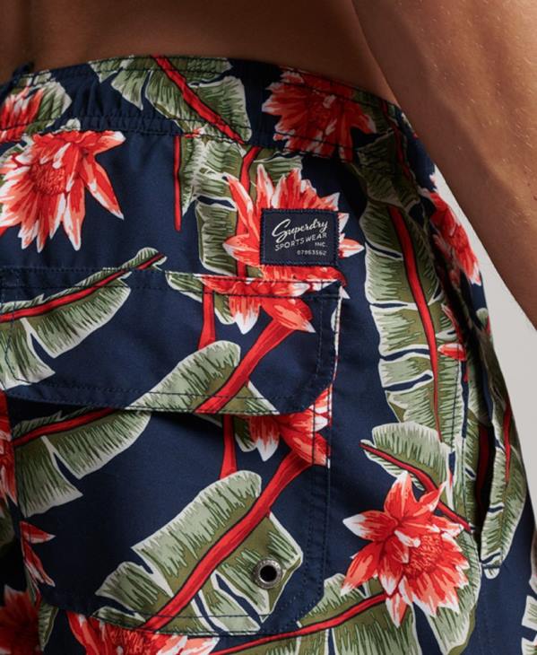 Superdry Hommes short de bain recyclé hawaïen D64Z404 vêtements marine