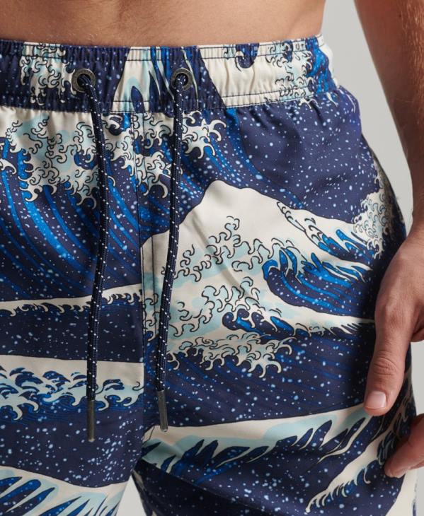 Superdry Hommes short de bain recyclé hawaïen D64Z96 vêtements bleu