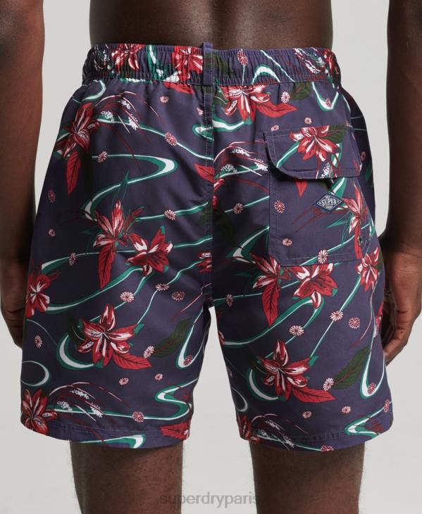 Superdry Hommes short de bain recyclé hawaïen vintage D64Z410 vêtements marine
