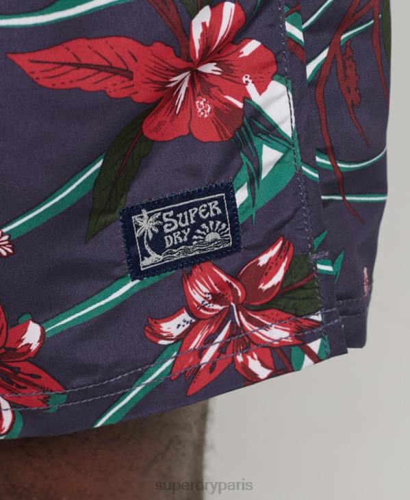 Superdry Hommes short de bain recyclé hawaïen vintage D64Z410 vêtements marine