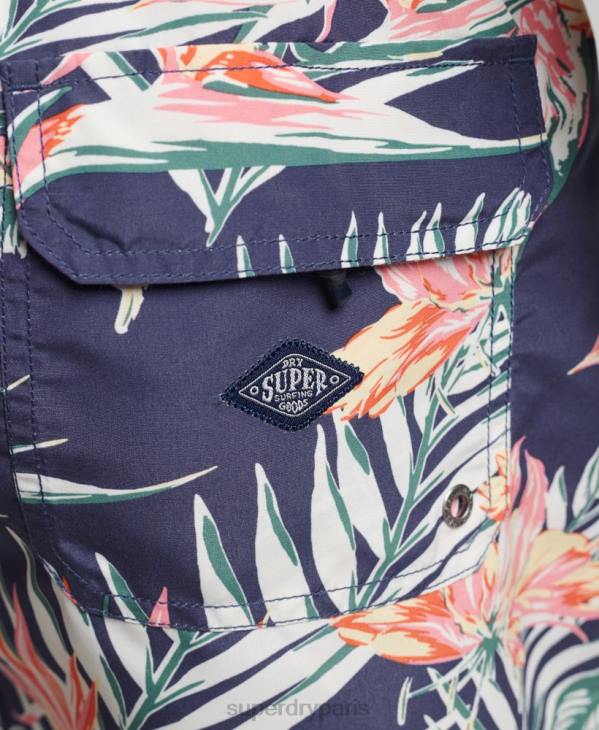 Superdry Hommes short de bain recyclé hawaïen vintage D64Z411 vêtements marine