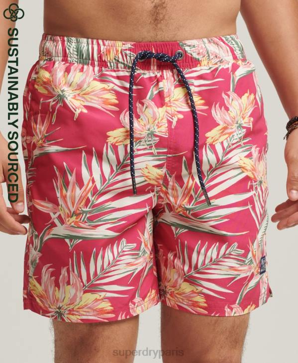Superdry Hommes short de bain recyclé hawaïen vintage D64Z421 vêtements rose