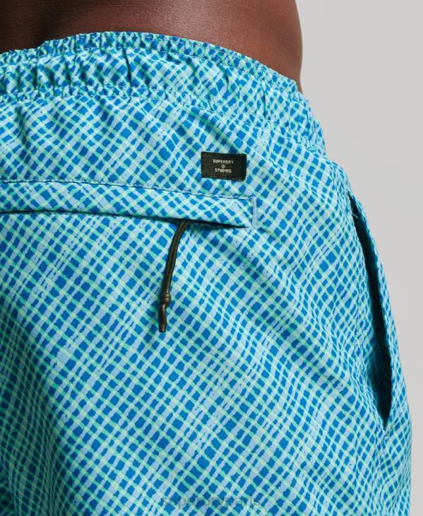 Superdry Hommes short de bain recyclé studios D64Z443 vêtements bleu clair