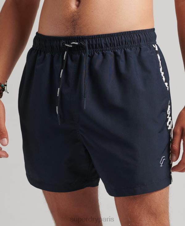 Superdry Hommes short de bain recyclé tape 15 pouces D64Z450 vêtements marine