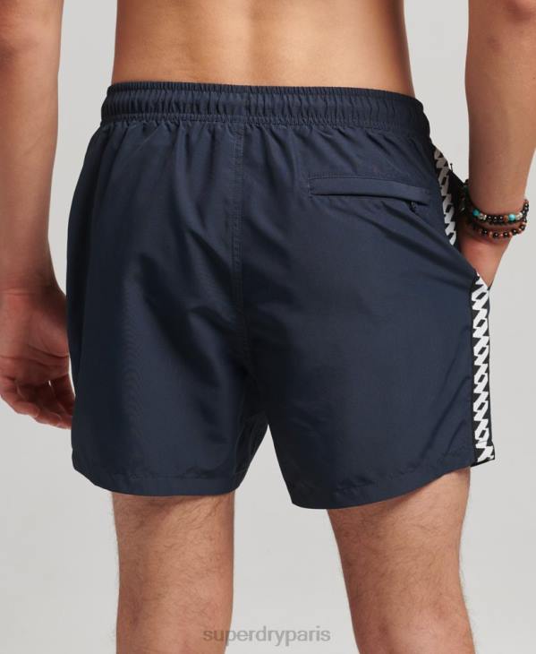 Superdry Hommes short de bain recyclé tape 15 pouces D64Z450 vêtements marine