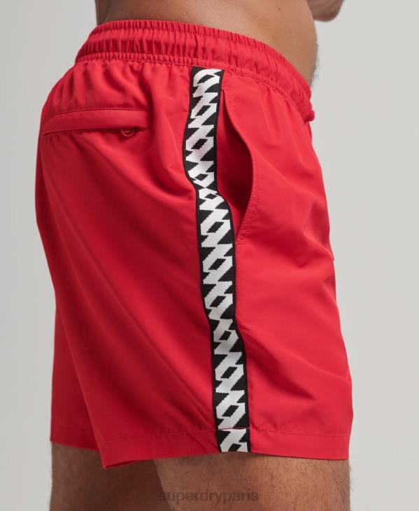 Superdry Hommes short de bain recyclé tape 15 pouces D64Z451 vêtements rouge