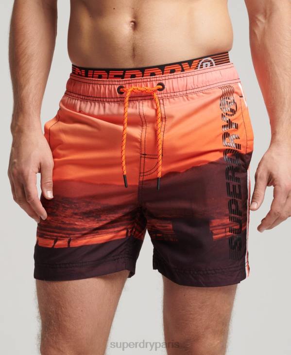 Superdry Hommes short de bain state volley D64Z438 vêtements orange