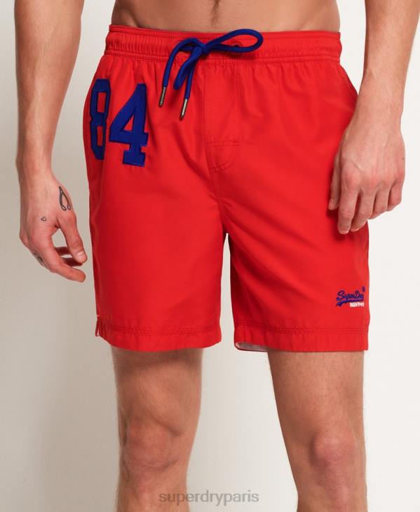 Superdry Hommes short de bain water-polo D64Z6499 vêtements rouge