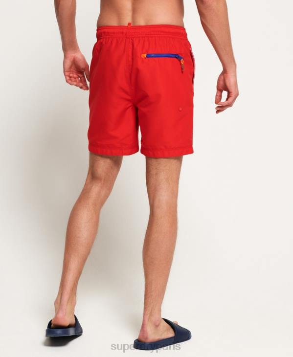 Superdry Hommes short de bain water-polo D64Z6499 vêtements rouge