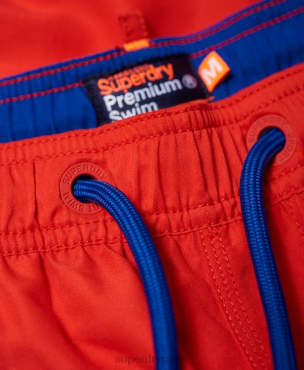 Superdry Hommes short de bain water-polo D64Z6499 vêtements rouge