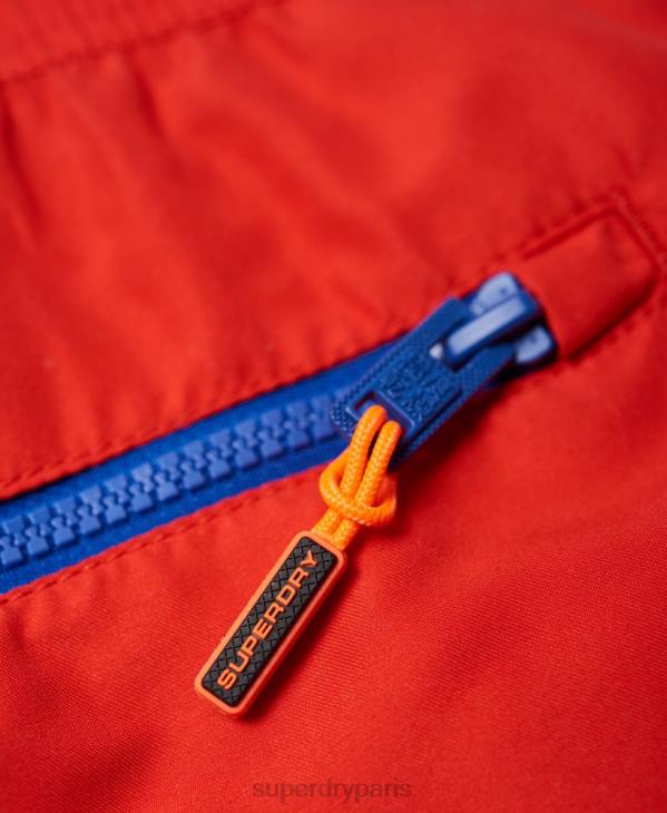 Superdry Hommes short de bain water-polo D64Z6499 vêtements rouge