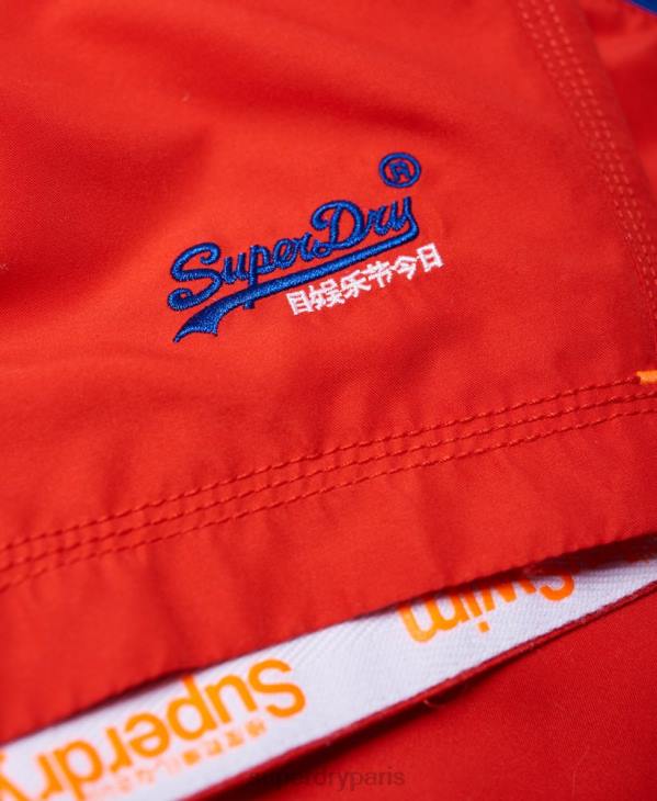 Superdry Hommes short de bain water-polo D64Z6499 vêtements rouge