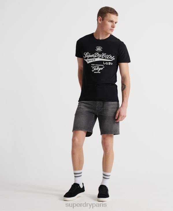 Superdry Hommes 05 short fuselé conor D64Z370 vêtements noir