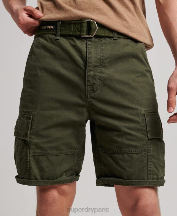 Superdry Hommes short cargo en coton bio D64Z258 vêtements vert