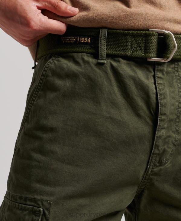 Superdry Hommes short cargo en coton bio D64Z258 vêtements vert
