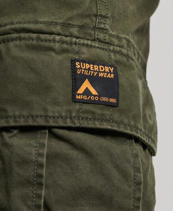 Superdry Hommes short cargo en coton bio D64Z258 vêtements vert