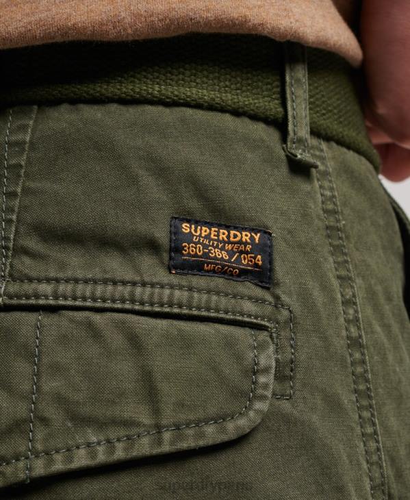 Superdry Hommes short cargo en coton bio D64Z258 vêtements vert