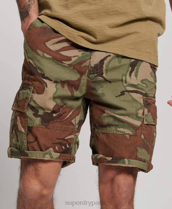 Superdry Hommes short cargo en coton bio D64Z271 vêtements vert