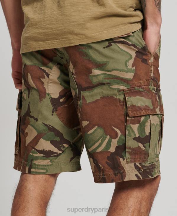Superdry Hommes short cargo en coton bio D64Z271 vêtements vert