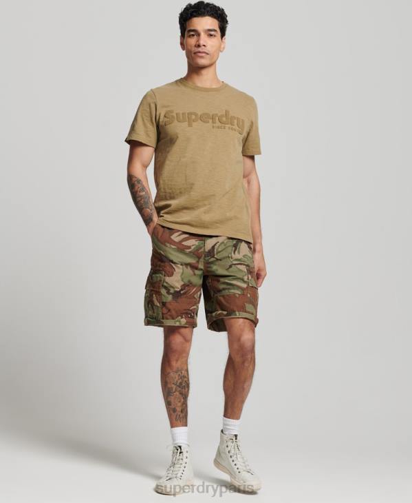 Superdry Hommes short cargo en coton bio D64Z271 vêtements vert