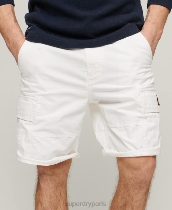 Superdry Hommes short cargo en coton bio D64Z272 vêtements blanc