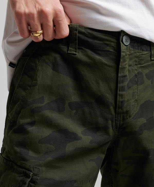 Superdry Hommes short cargo en coton biologique D64Z268 vêtements vert