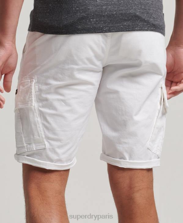 Superdry Hommes short cargo en coton biologique D64Z279 vêtements blanc