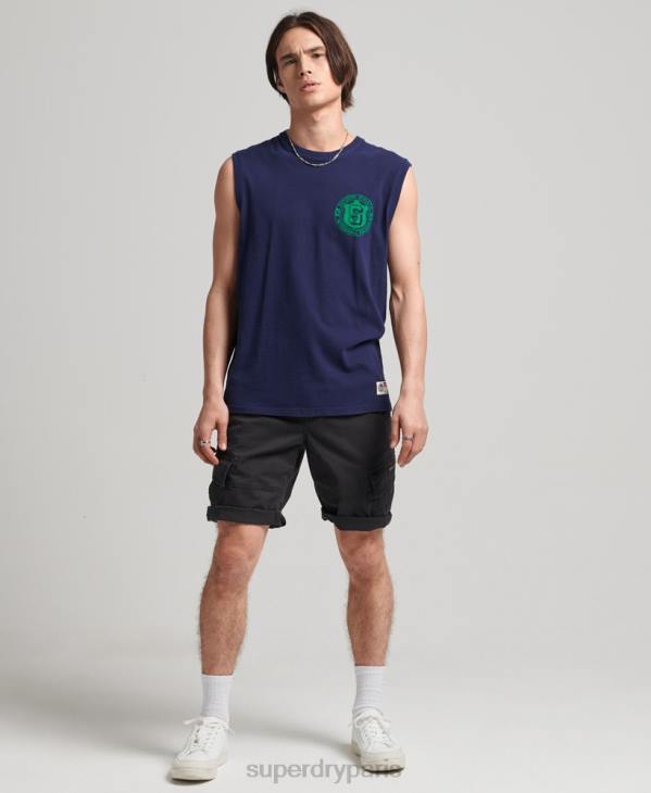 Superdry Hommes short cargo en coton biologique D64Z284 vêtements noir