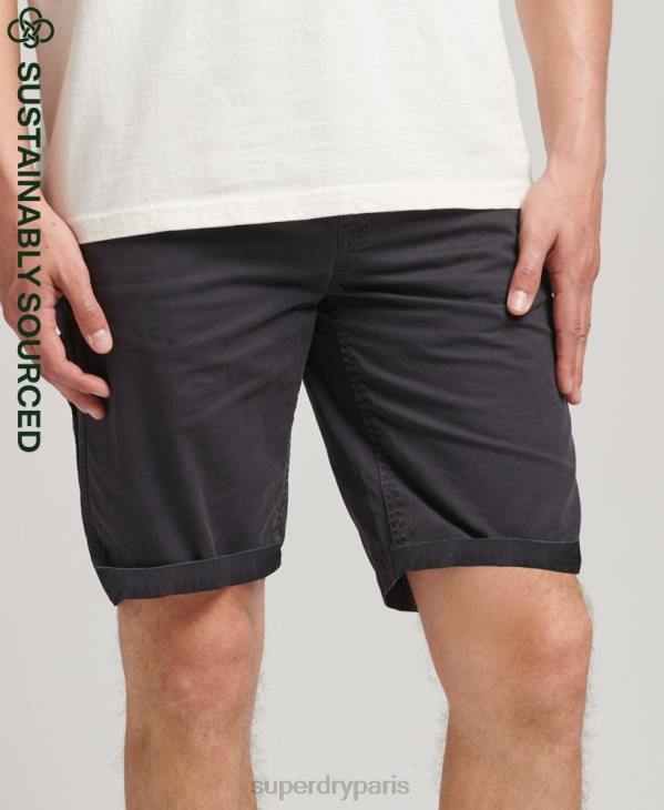 Superdry Hommes short charpentier vintage en coton bio D64Z309 vêtements noir