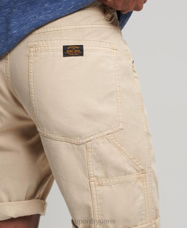Superdry Hommes short charpentier vintage en coton bio D64Z331 vêtements crème