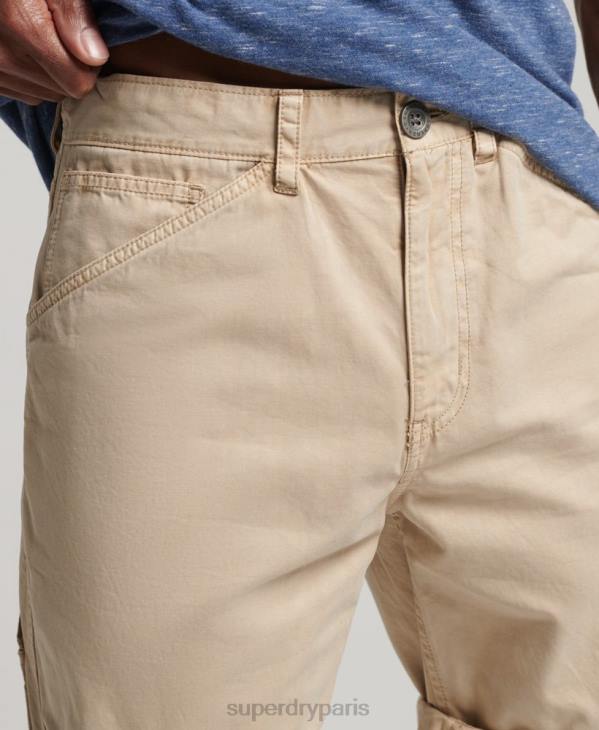 Superdry Hommes short charpentier vintage en coton bio D64Z331 vêtements crème
