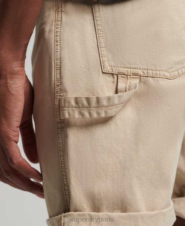 Superdry Hommes short charpentier vintage en coton bio D64Z331 vêtements crème