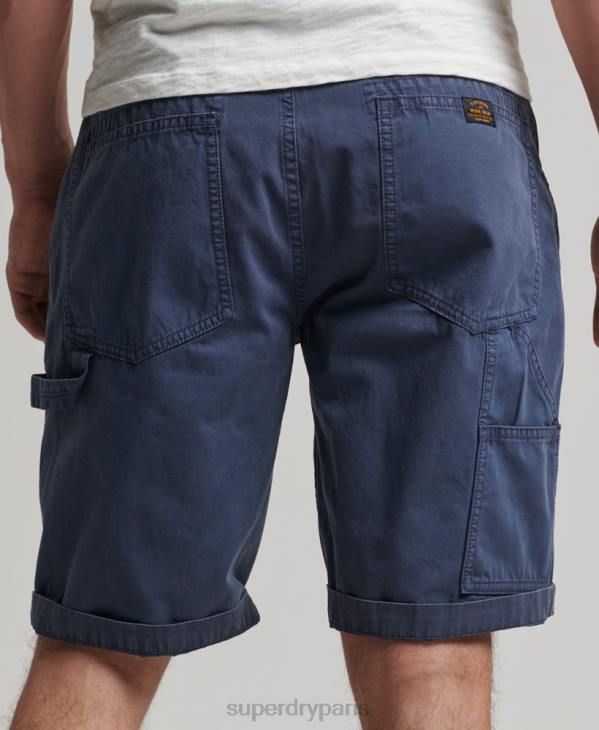 Superdry Hommes short charpentier vintage en coton bio D64Z358 vêtements marine