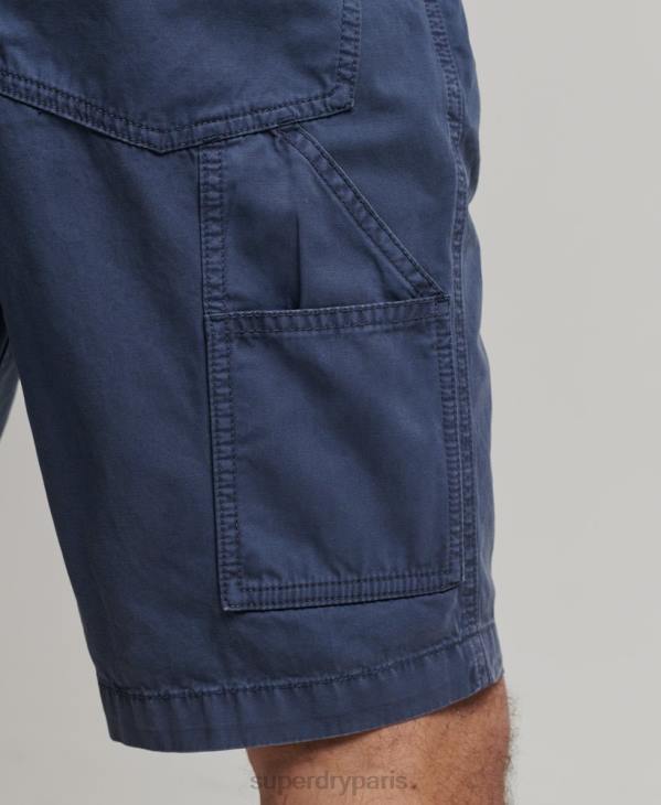 Superdry Hommes short charpentier vintage en coton bio D64Z358 vêtements marine