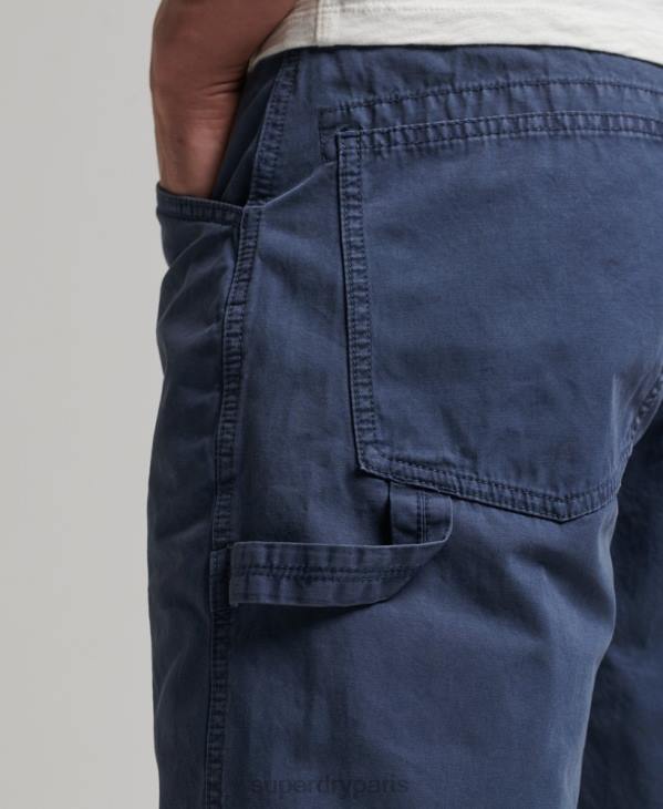 Superdry Hommes short charpentier vintage en coton bio D64Z358 vêtements marine