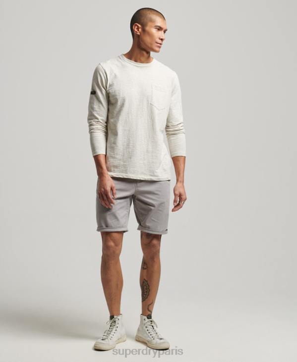 Superdry Hommes short chino core D64Z253 vêtements gris clair