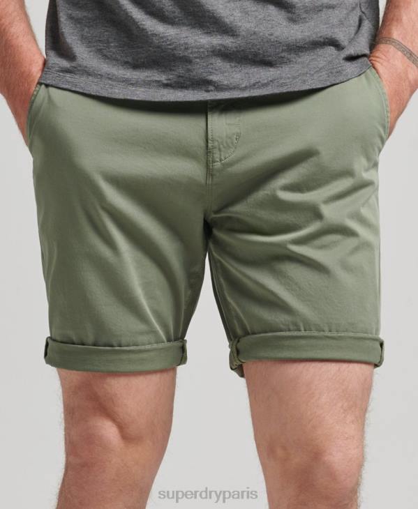 Superdry Hommes short chino en coton bio studios core D64Z282 vêtements vert