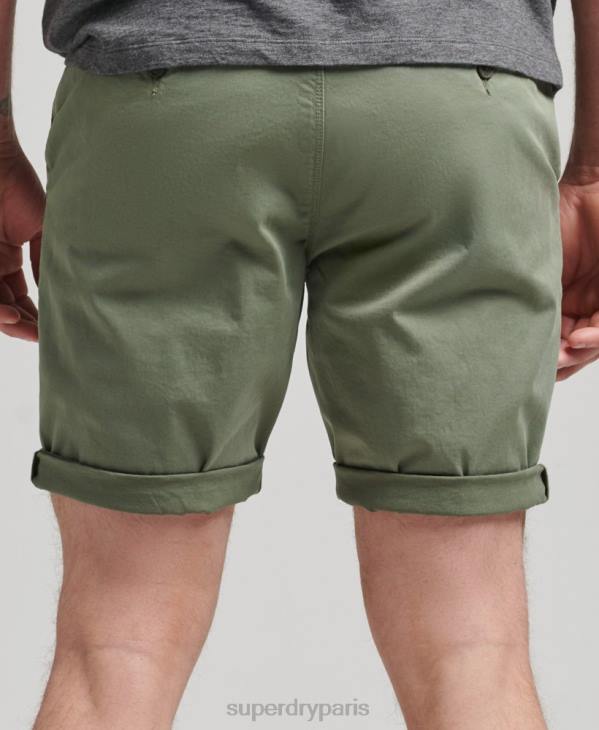 Superdry Hommes short chino en coton bio studios core D64Z282 vêtements vert