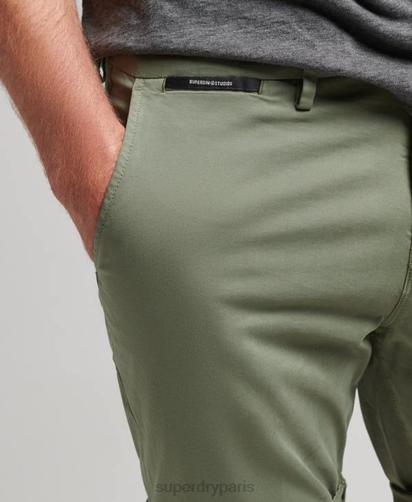 Superdry Hommes short chino en coton bio studios core D64Z282 vêtements vert