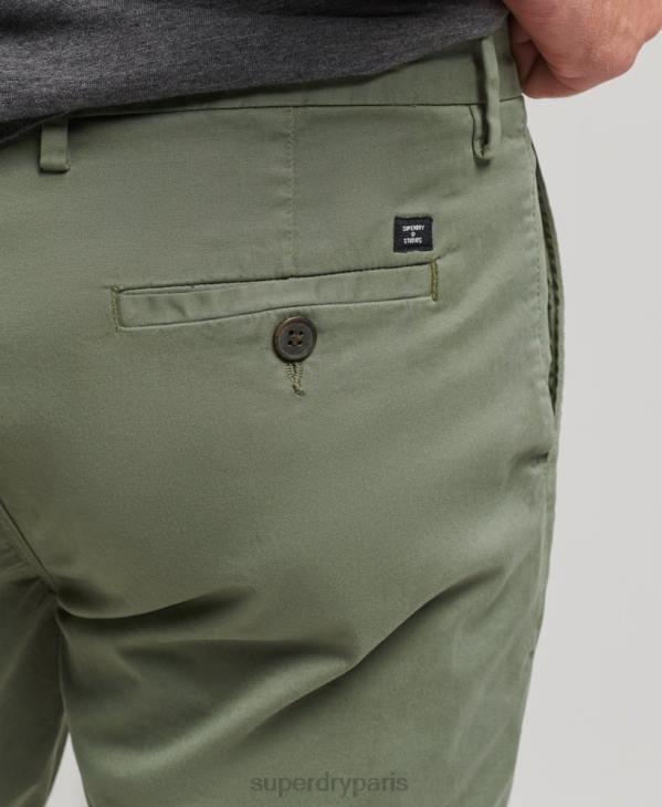 Superdry Hommes short chino en coton bio studios core D64Z282 vêtements vert