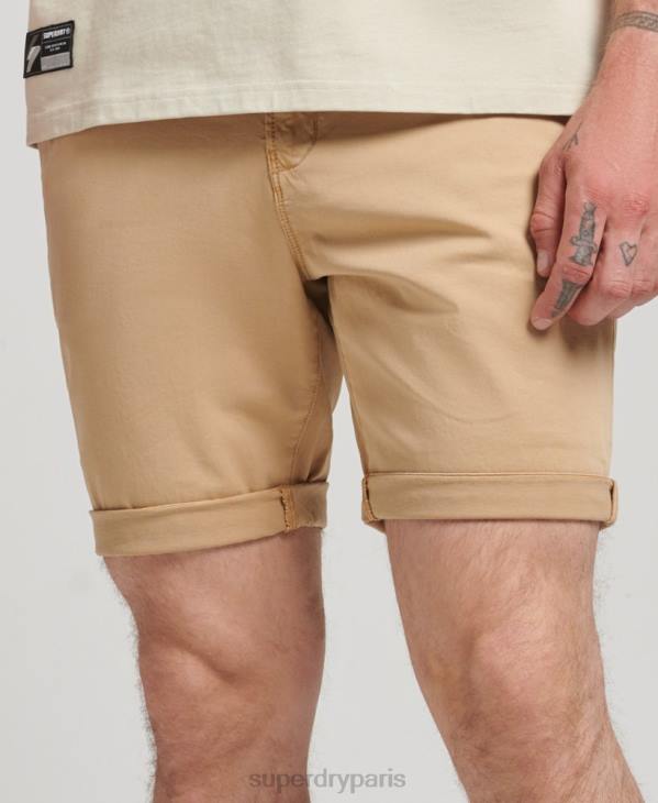 Superdry Hommes short chino en coton bio studios core D64Z305 vêtements beige