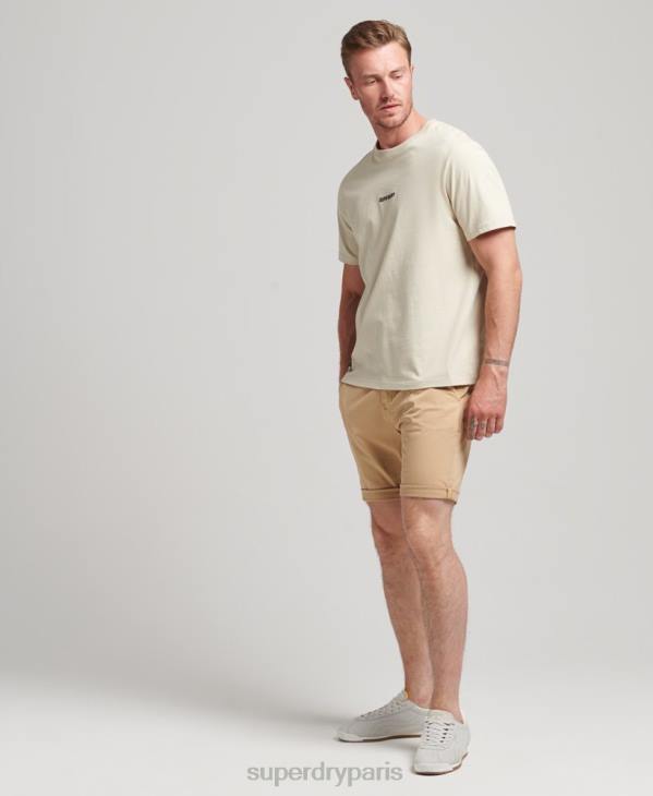 Superdry Hommes short chino en coton bio studios core D64Z305 vêtements beige