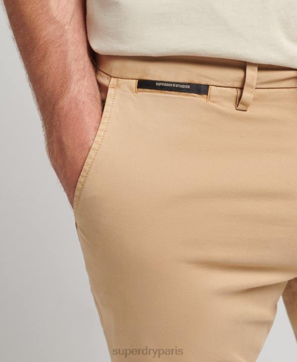 Superdry Hommes short chino en coton bio studios core D64Z305 vêtements beige