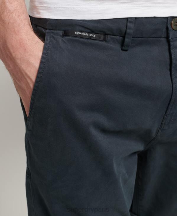 Superdry Hommes short chino en coton bio studios core D64Z346 vêtements marine