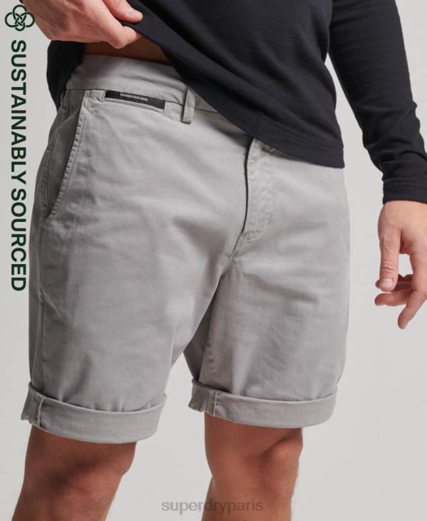 Superdry Hommes short chino en coton biologique D64Z349 vêtements gris clair