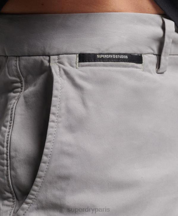 Superdry Hommes short chino en coton biologique D64Z349 vêtements gris clair