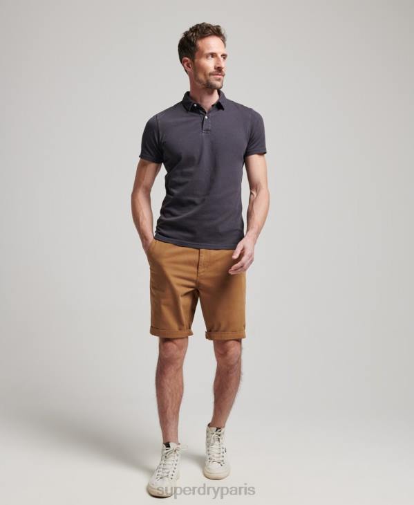 Superdry Hommes short chino officier D64Z17 vêtements brun