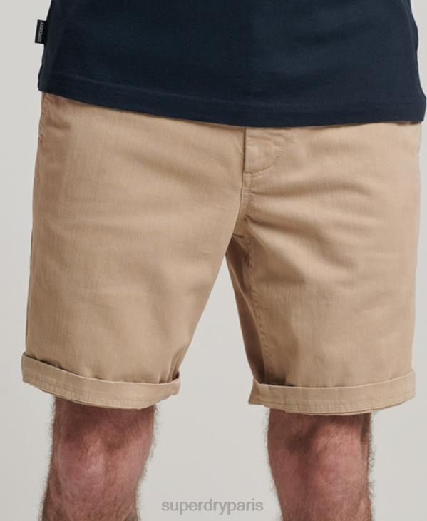 Superdry Hommes short chino officier D64Z35 vêtements crème