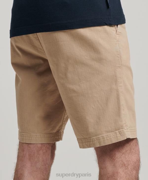 Superdry Hommes short chino officier D64Z35 vêtements crème