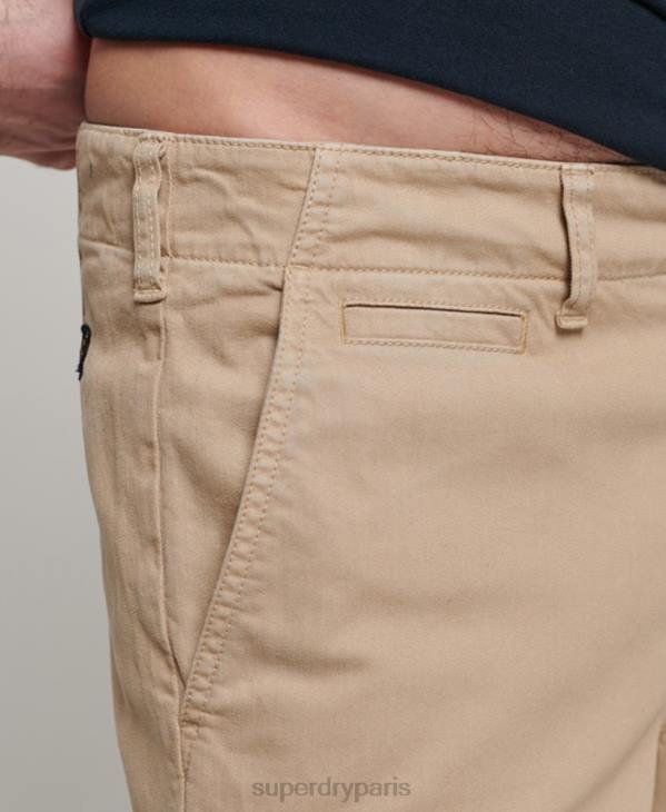 Superdry Hommes short chino officier D64Z35 vêtements crème